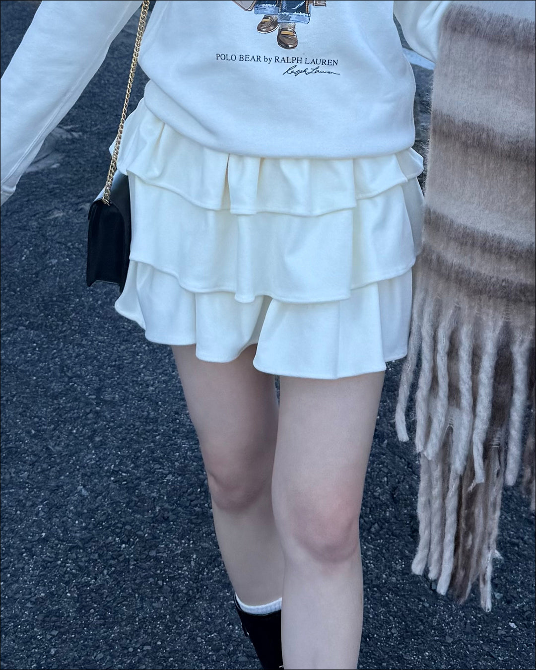 バーバリーブルーレーベルフリルミニスカート バーバリー ブルー