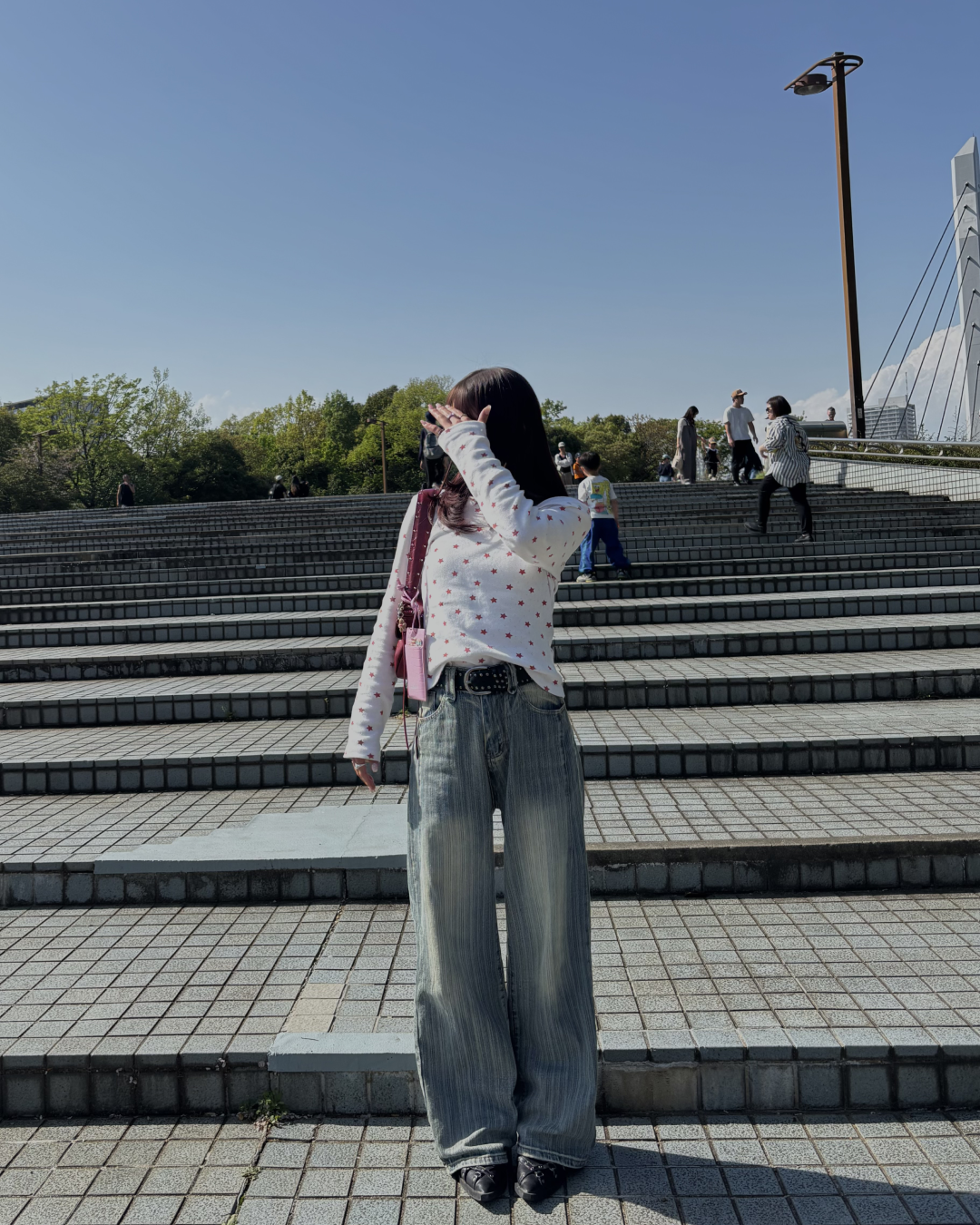 【即納】ストライプストレートパンツ BB0005