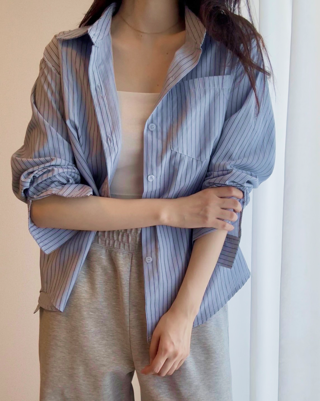 ブルーストライプシャツ BM0006