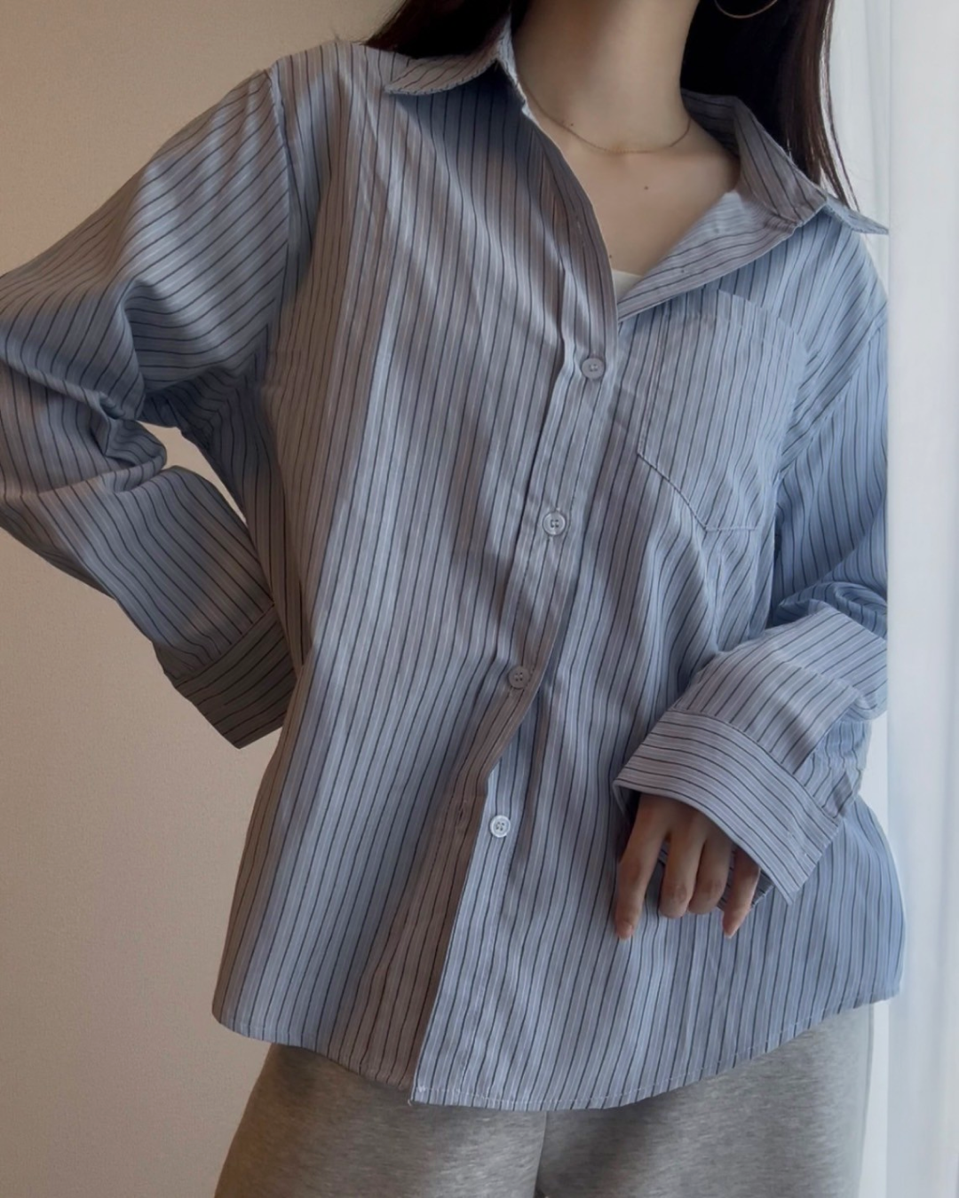 ブルーストライプシャツ BM0006