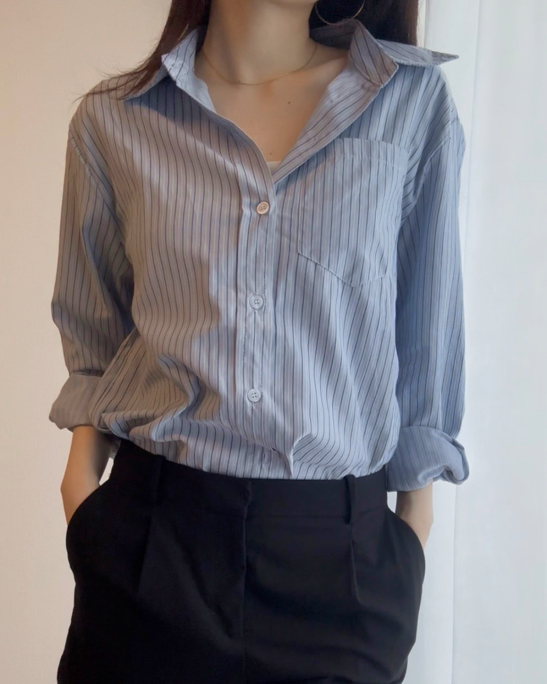 ブルーストライプシャツ BM0006