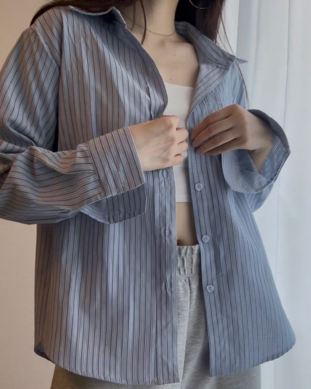 ブルーストライプシャツ BM0006