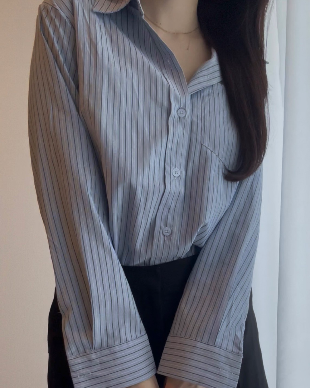 ブルーストライプシャツ BM0006