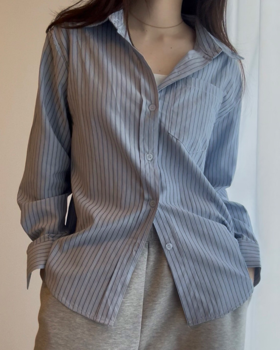 ブルーストライプシャツ BM0006