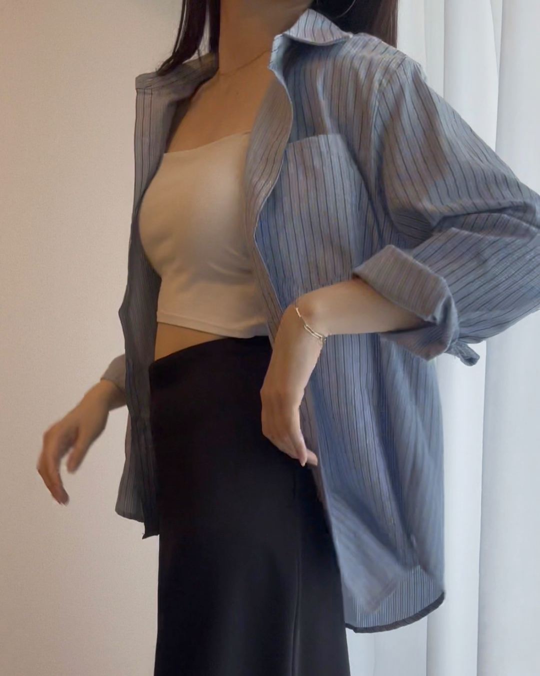 ブルーストライプシャツ BM0006