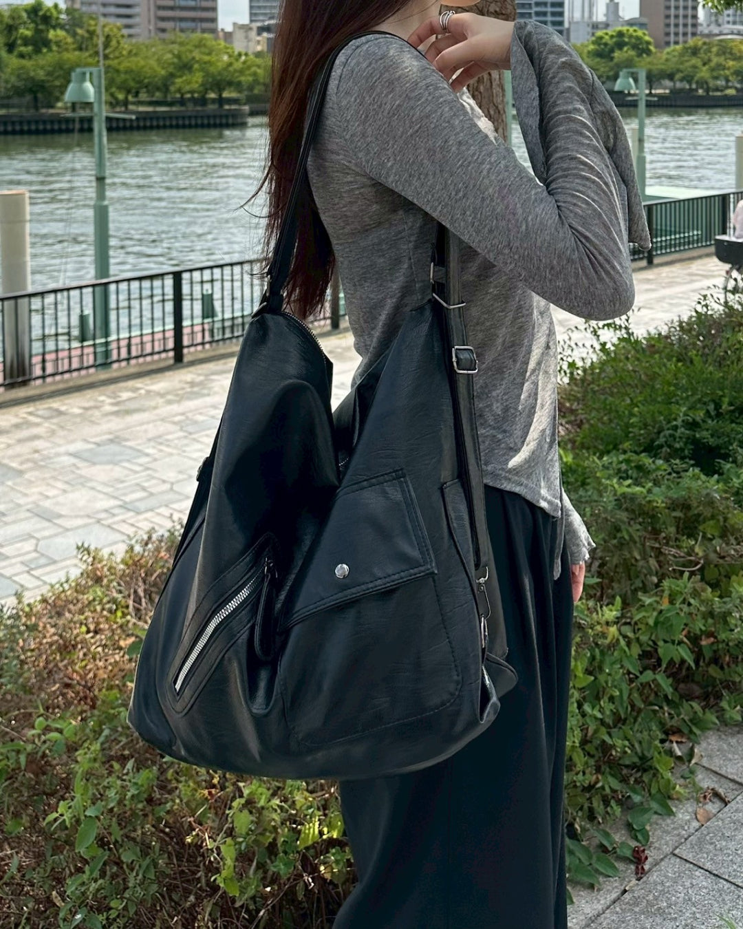 3WAYブラックショルダーバッグ BM0071