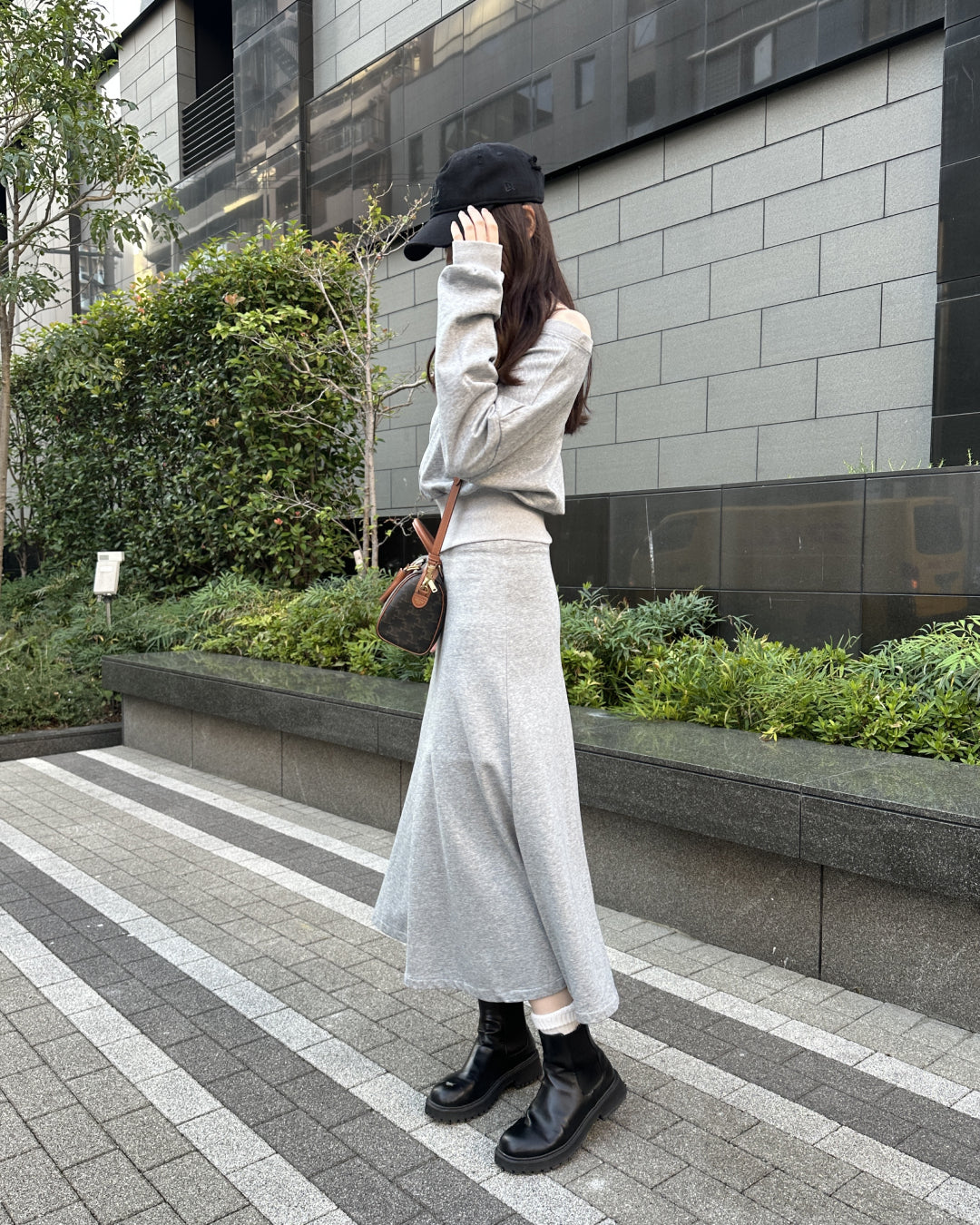 Aラインロングスウェットスカート BM0072