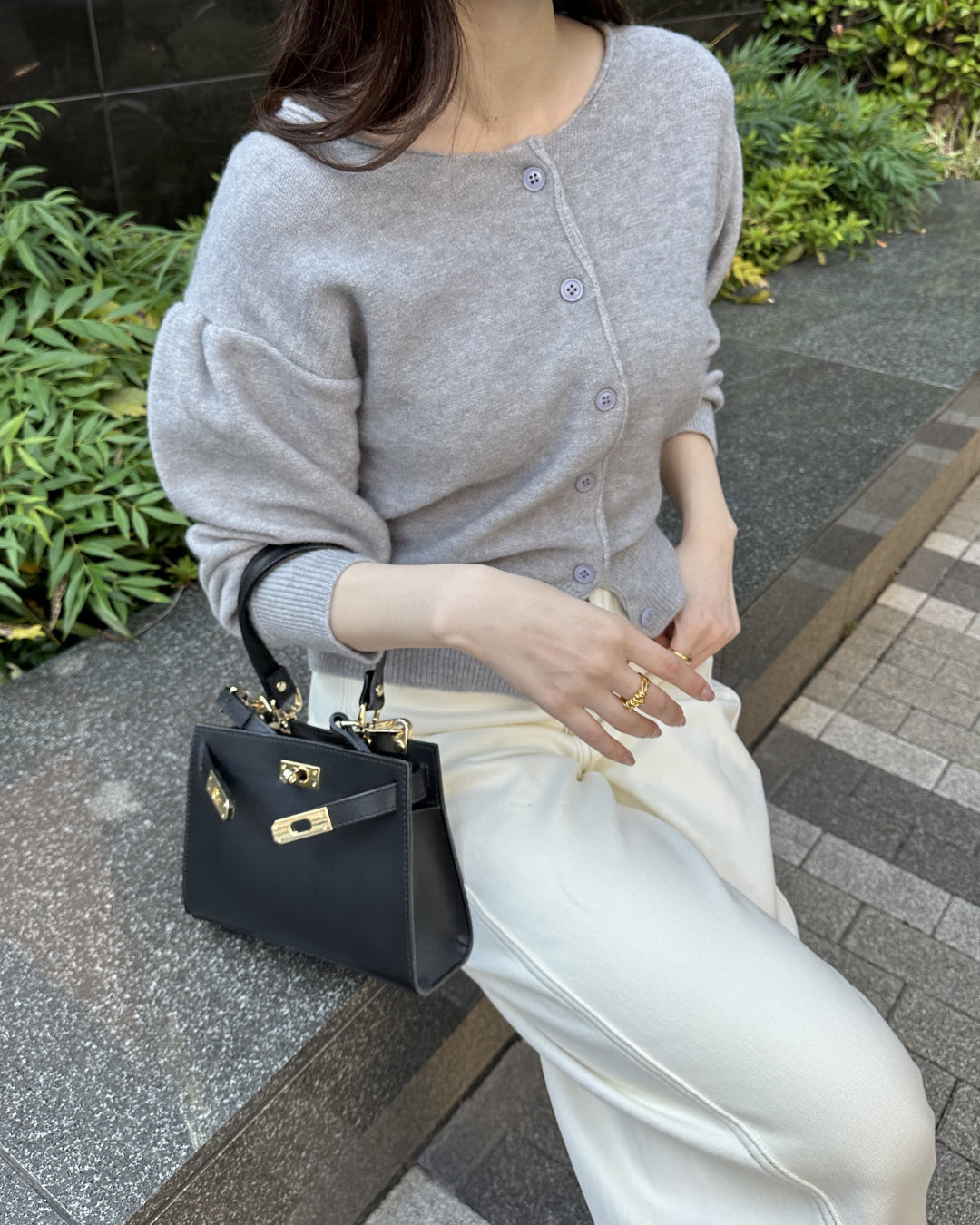 ラウンドネックニットカーディガン BM0099