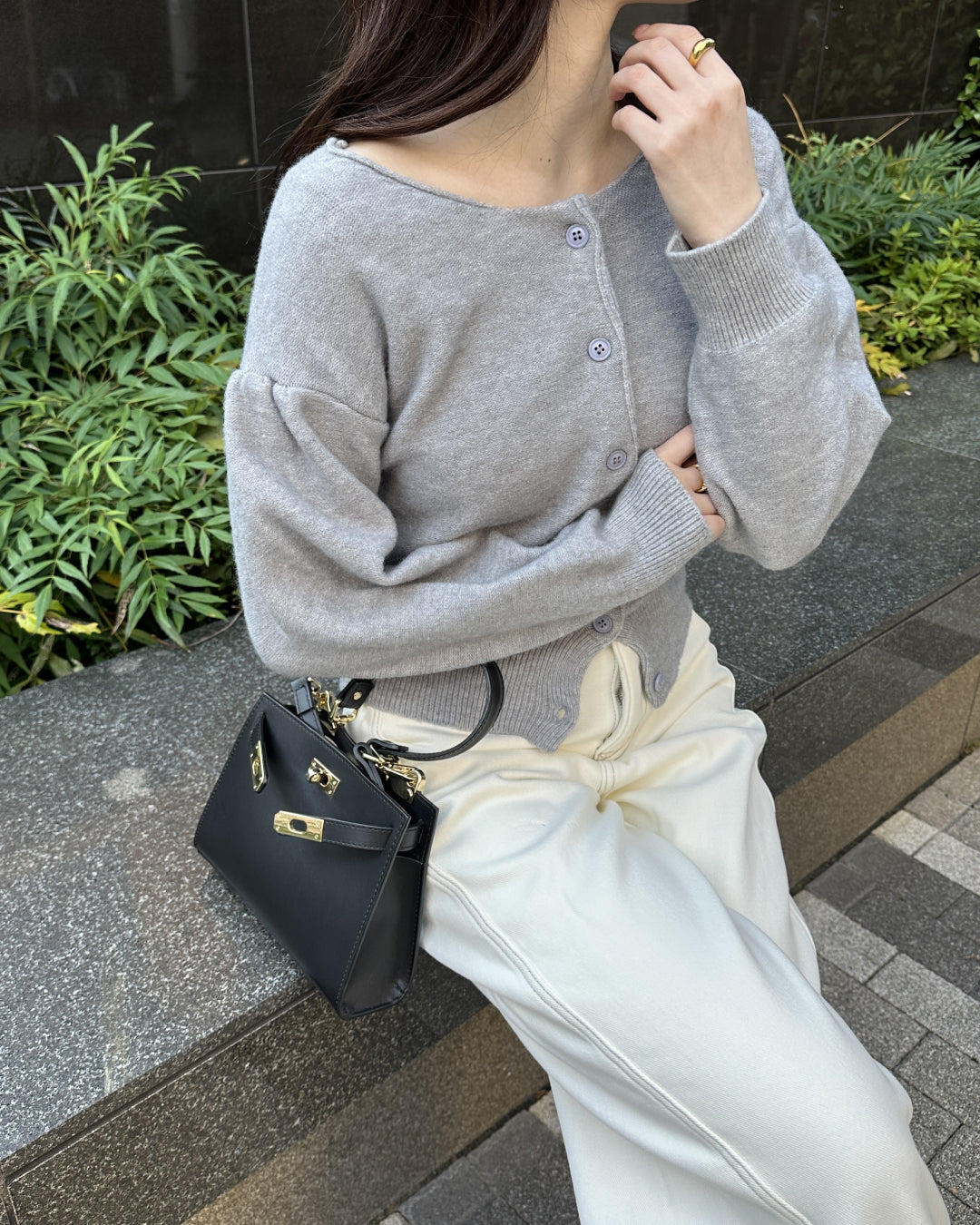 ラウンドネックニットカーディガン BM0099