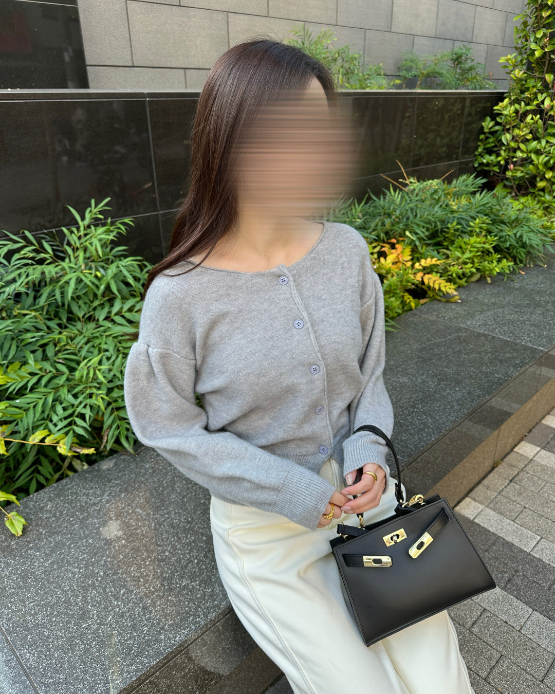 ラウンドネックニットカーディガン BM0099