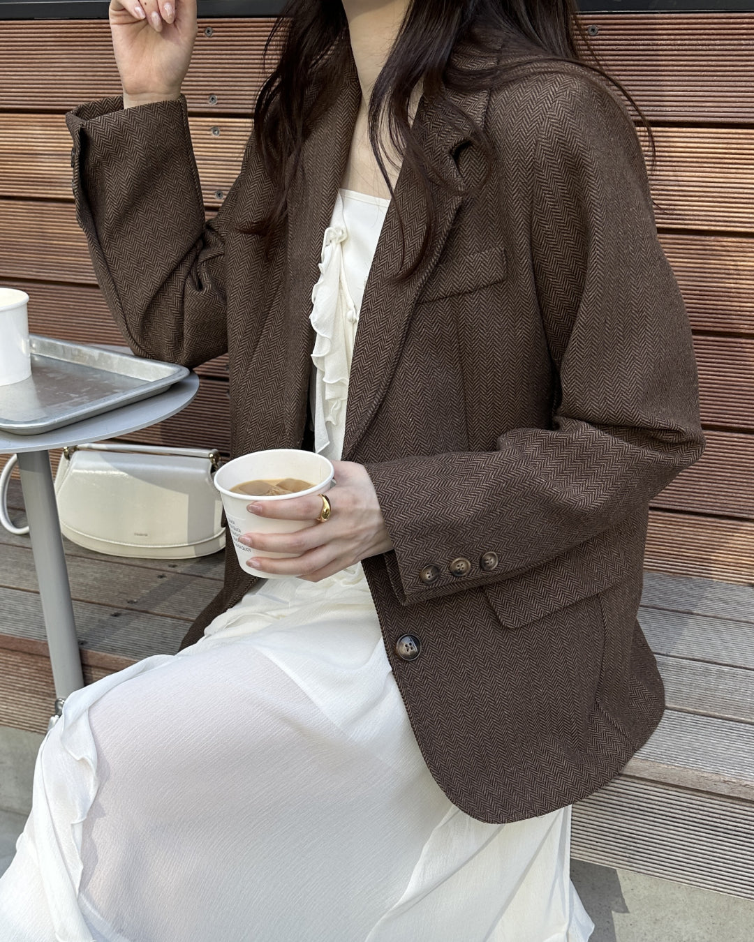 ヘリンボーンブラウンジャケット BM0119