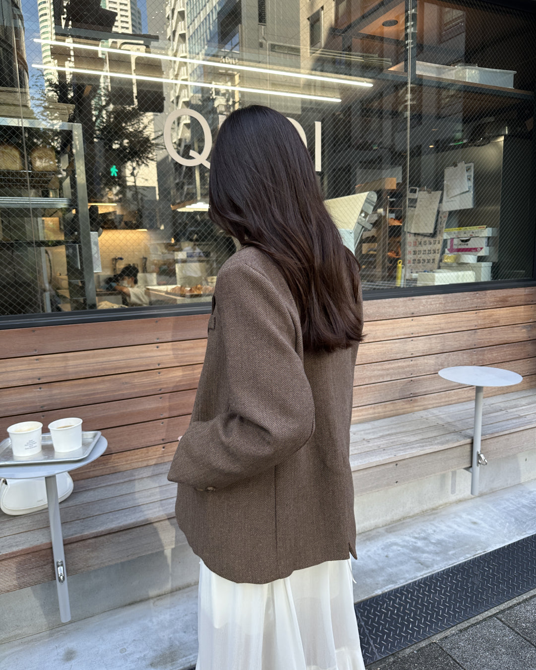 ヘリンボーンブラウンジャケット BM0119