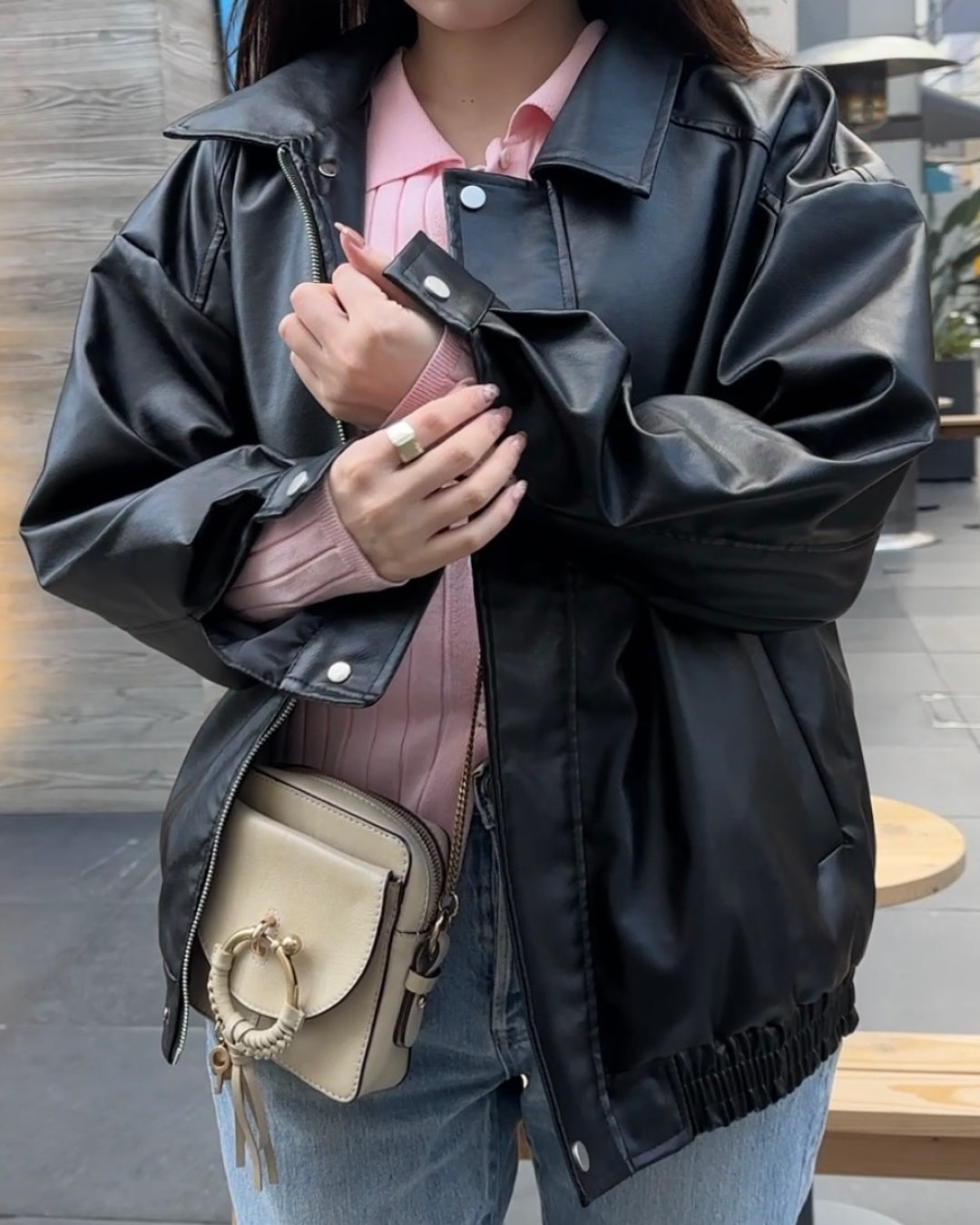 ブラックライダースレザージャケットBM0137