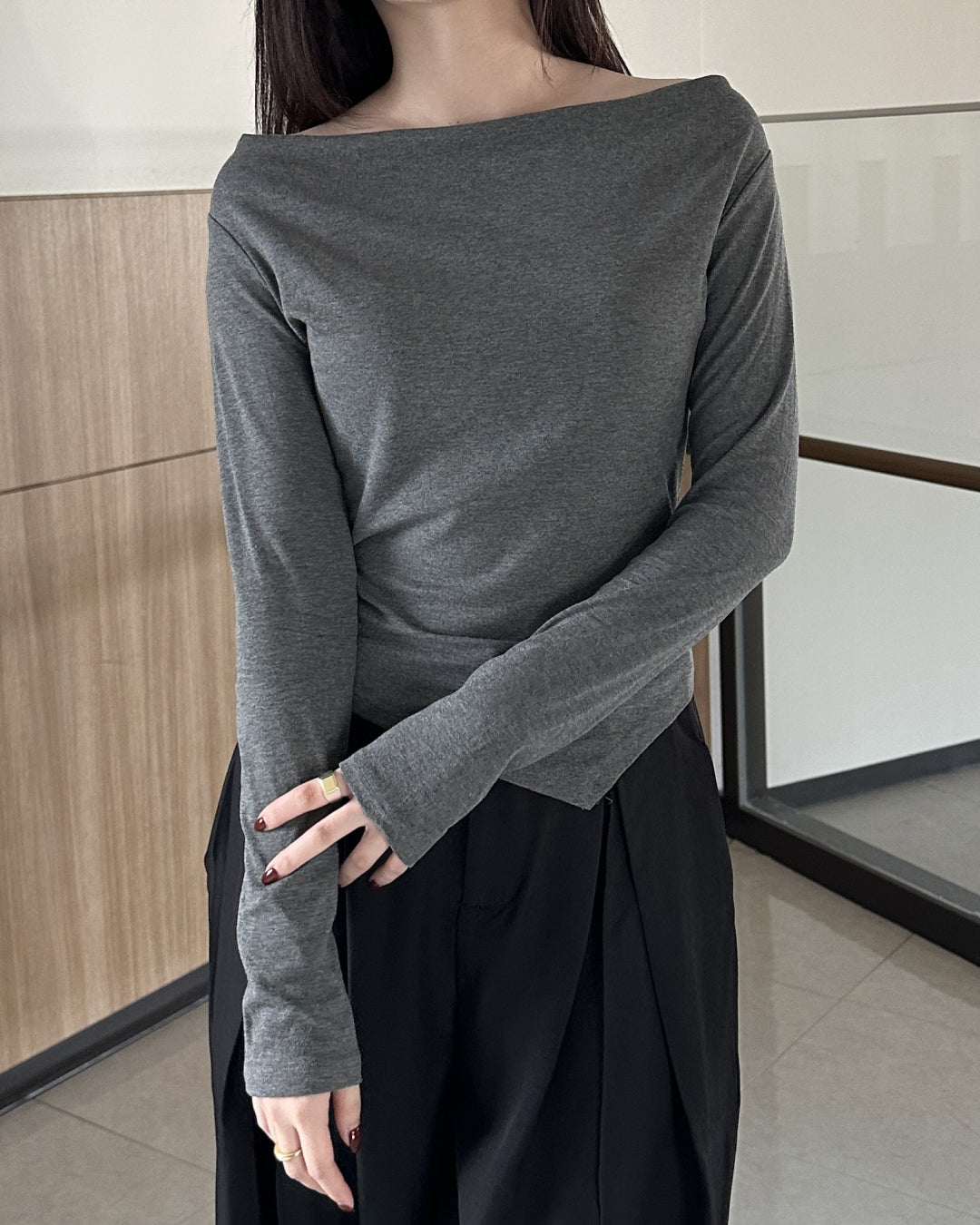 アシンメトリードレープカットソー BM0143 – YOLO（ヨロ