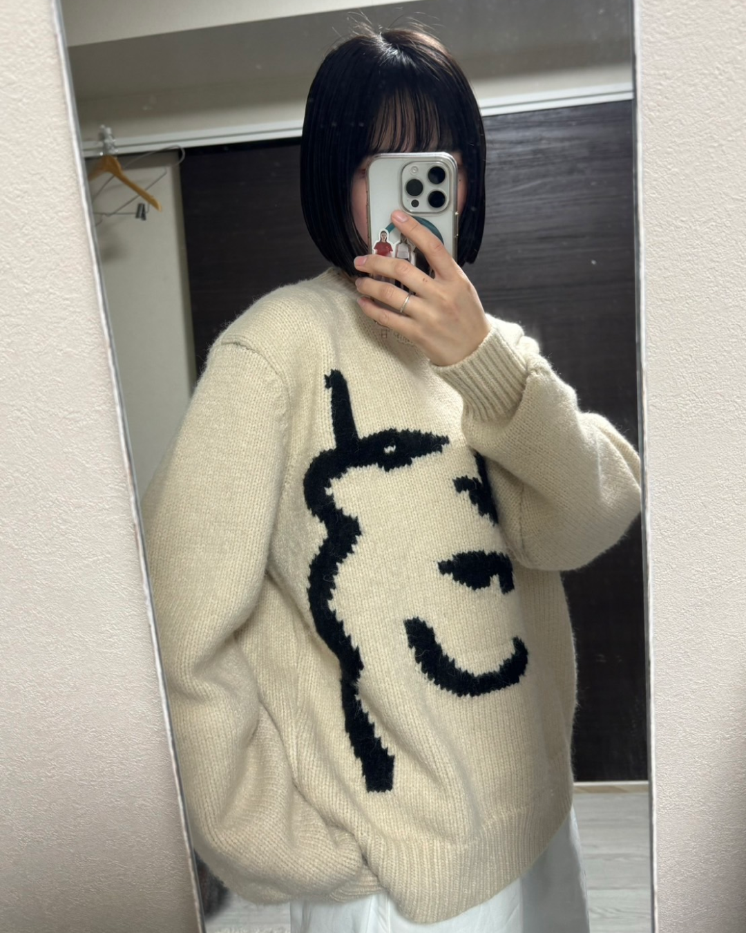 Accent design pullover knit C0014