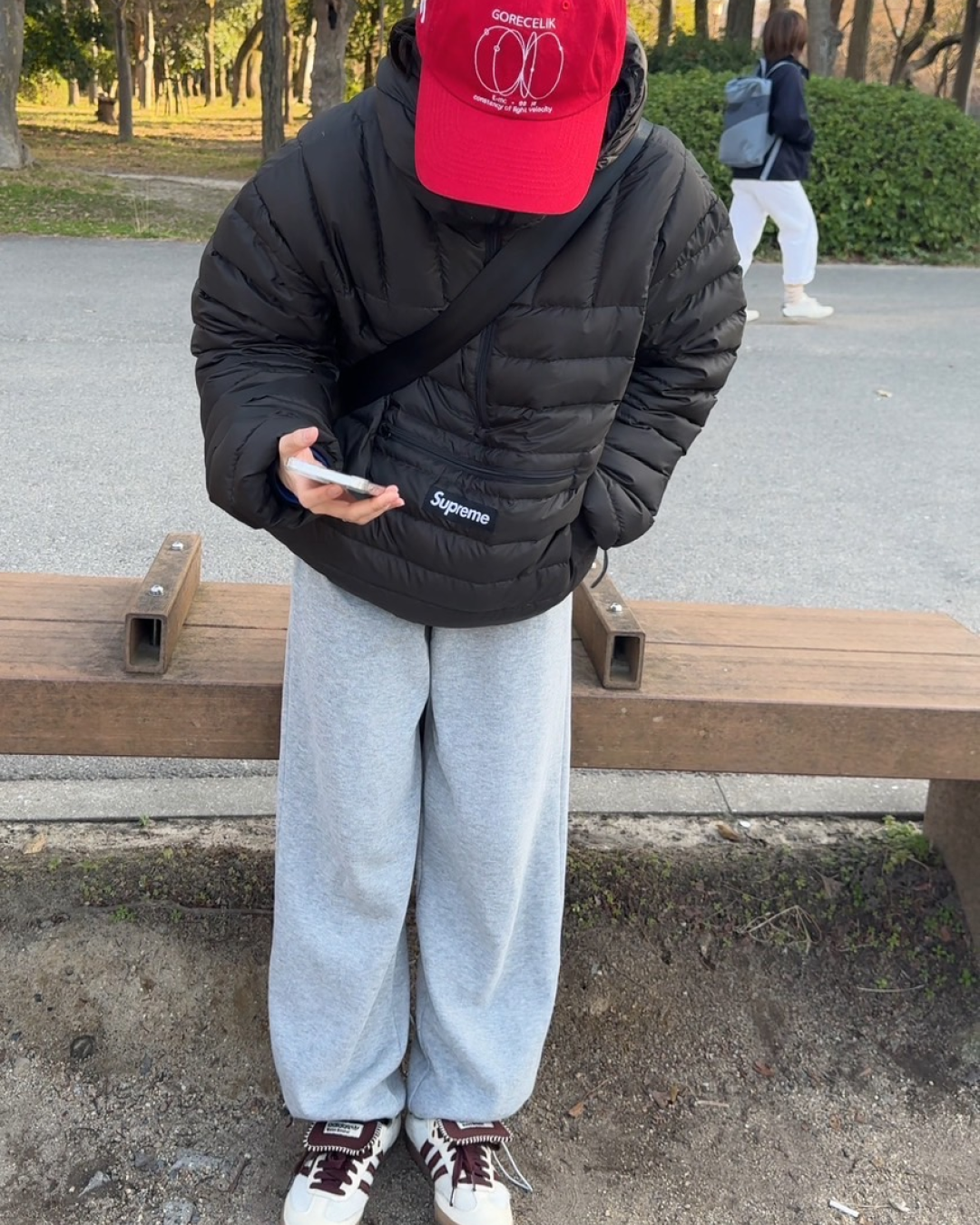 Long straight grey sweatpants C0027