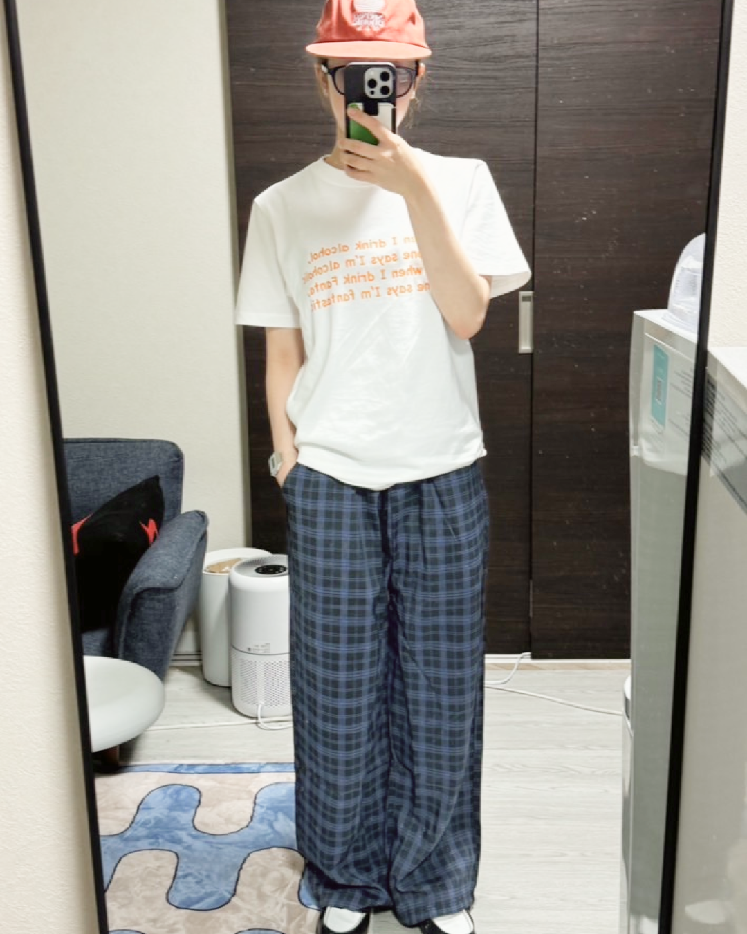 チェックウエストゴムパンツ C0032