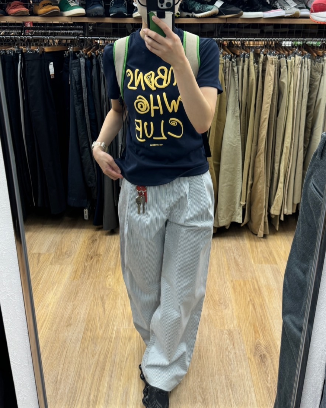タックストレートストライプパンツ C0062