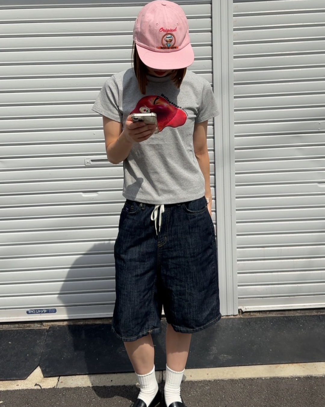 アップルプリントTシャツ C0066