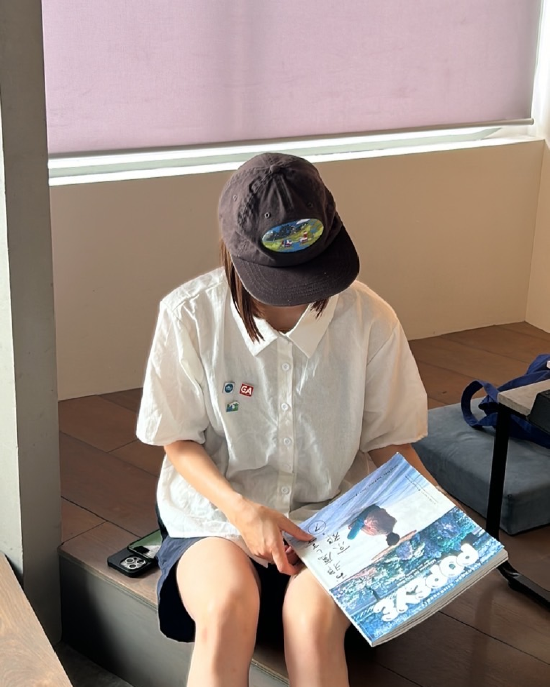 リネンショートポイント半袖シャツ C0069