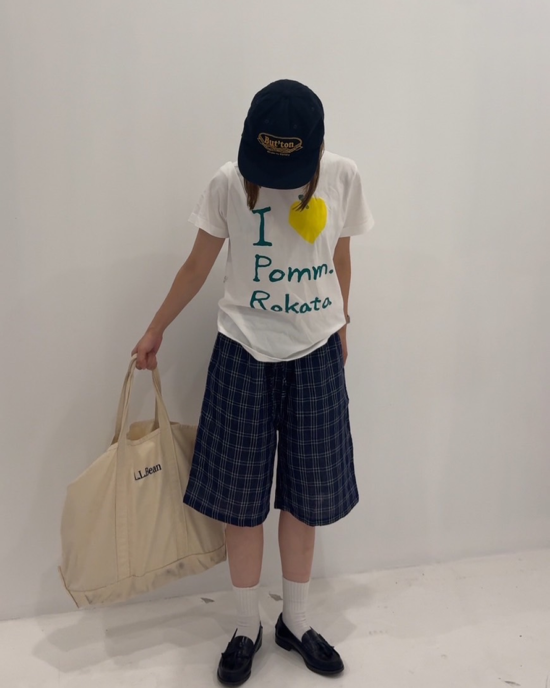 ネイビーチェックハーフパンツ C0070