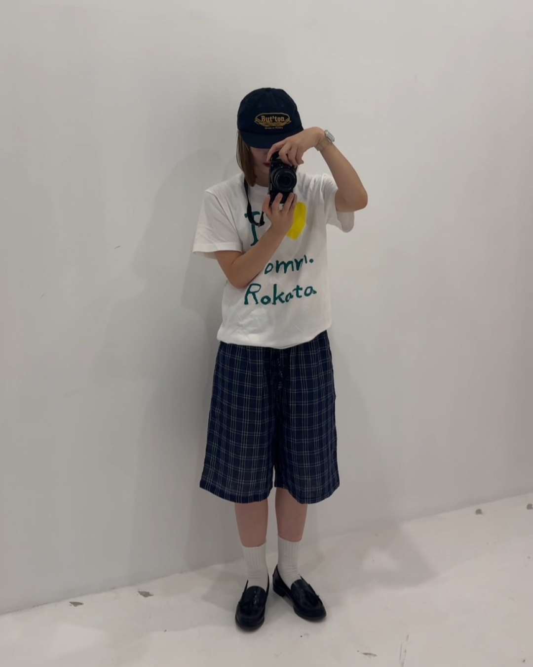 ネイビーチェックハーフパンツ C0070