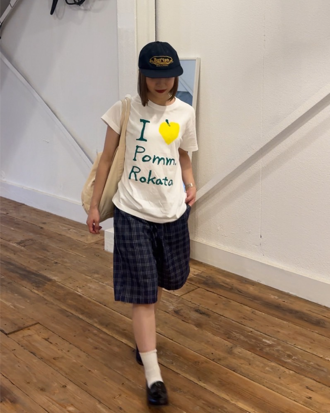 ネイビーチェックハーフパンツ C0070
