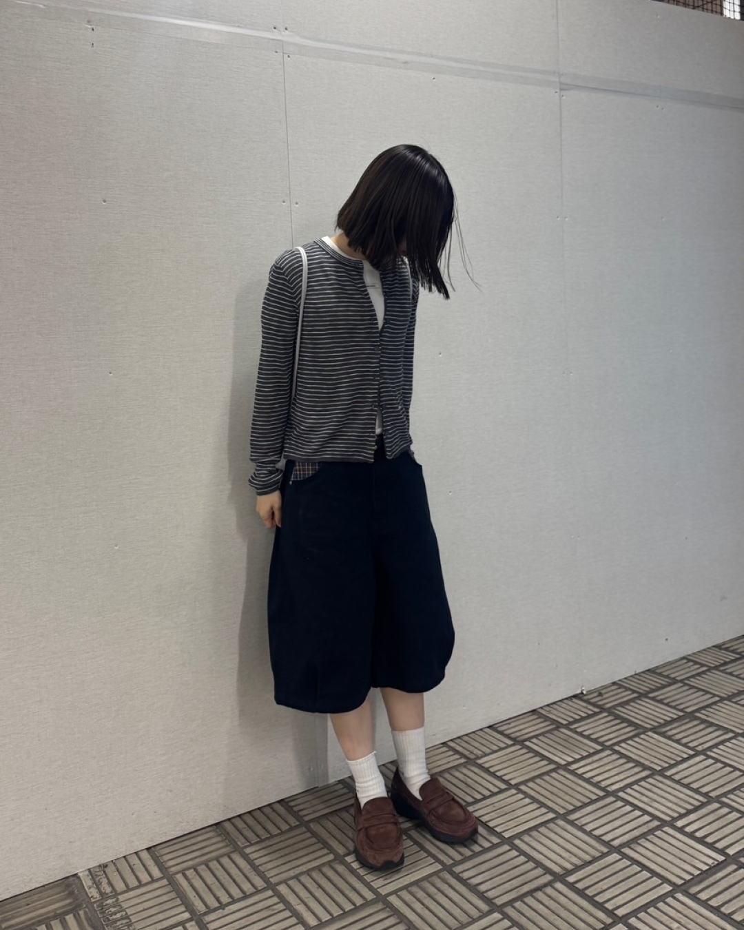 ボーダースリムカーディガン C0121