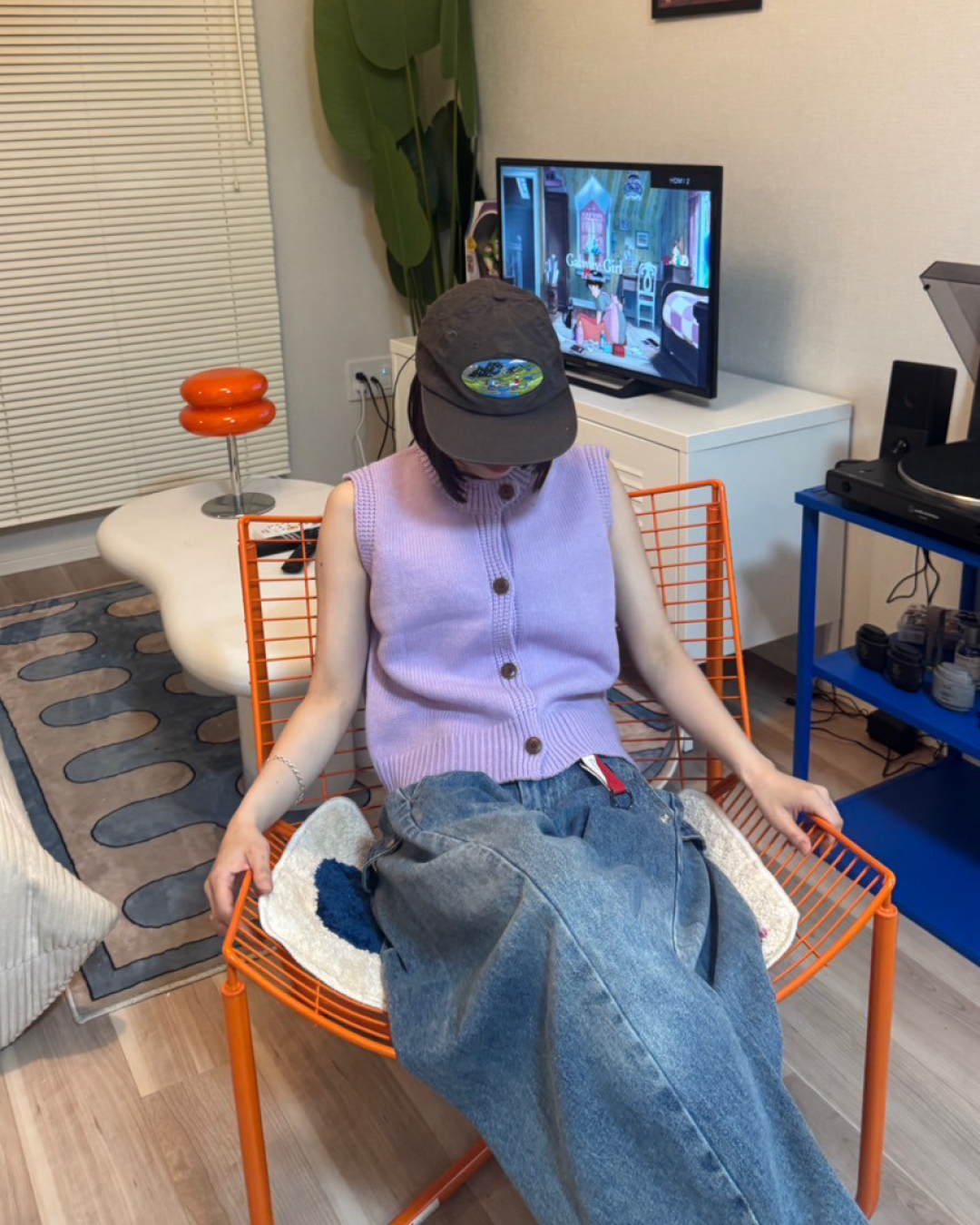 クルーネックニットベスト C0128