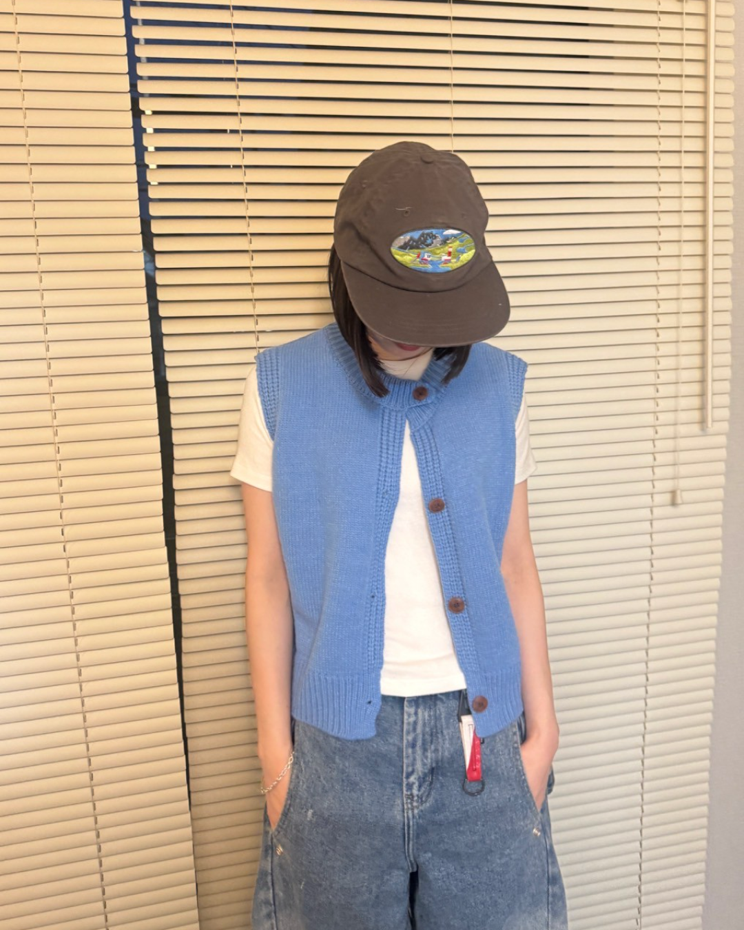 クルーネックニットベスト C0128