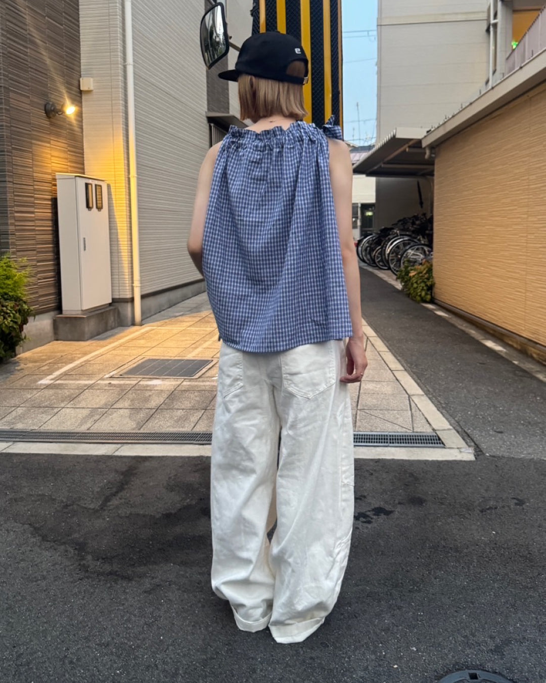 ワンポイントリボンチェックトップ
C1008