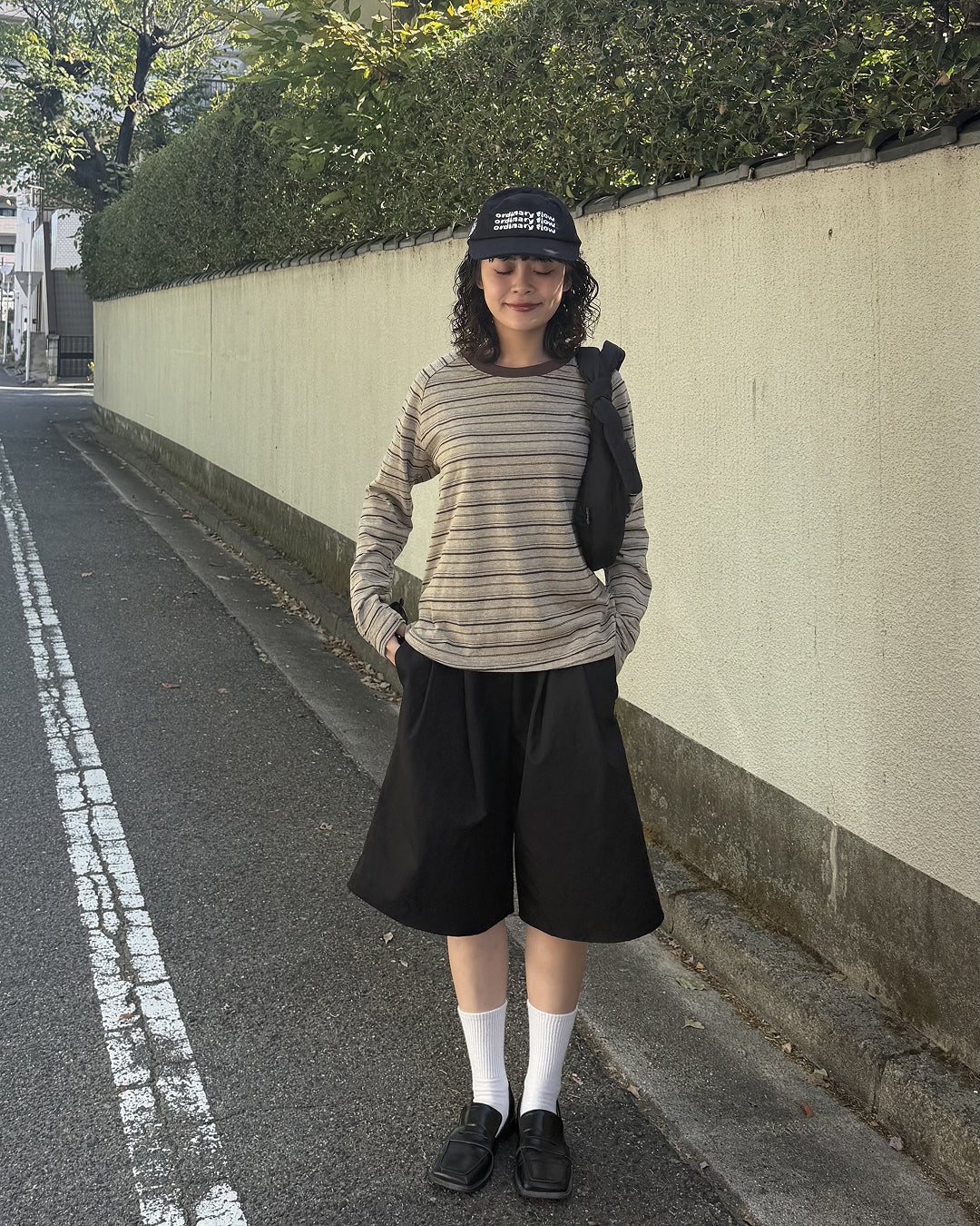 アースカラー リンガーネックロングTシャツ CG0049