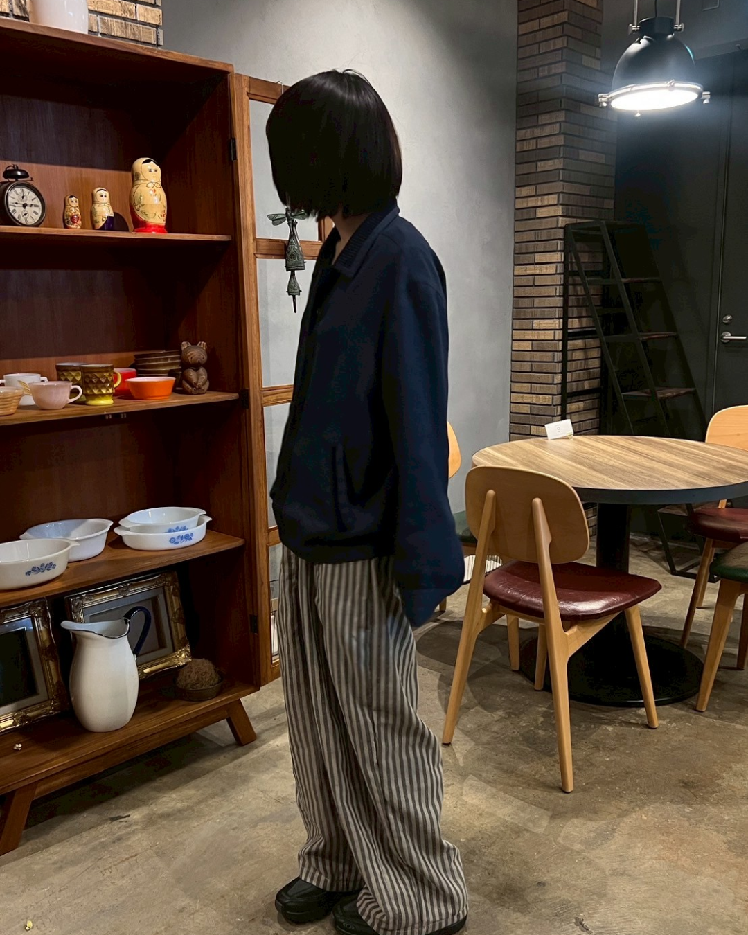 ワイドレッグストライプパンツ CH0045