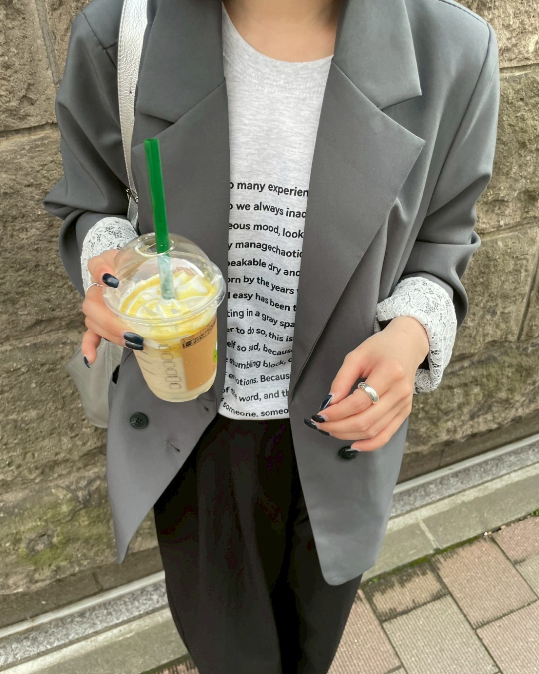 レタープリントTシャツ CH0071