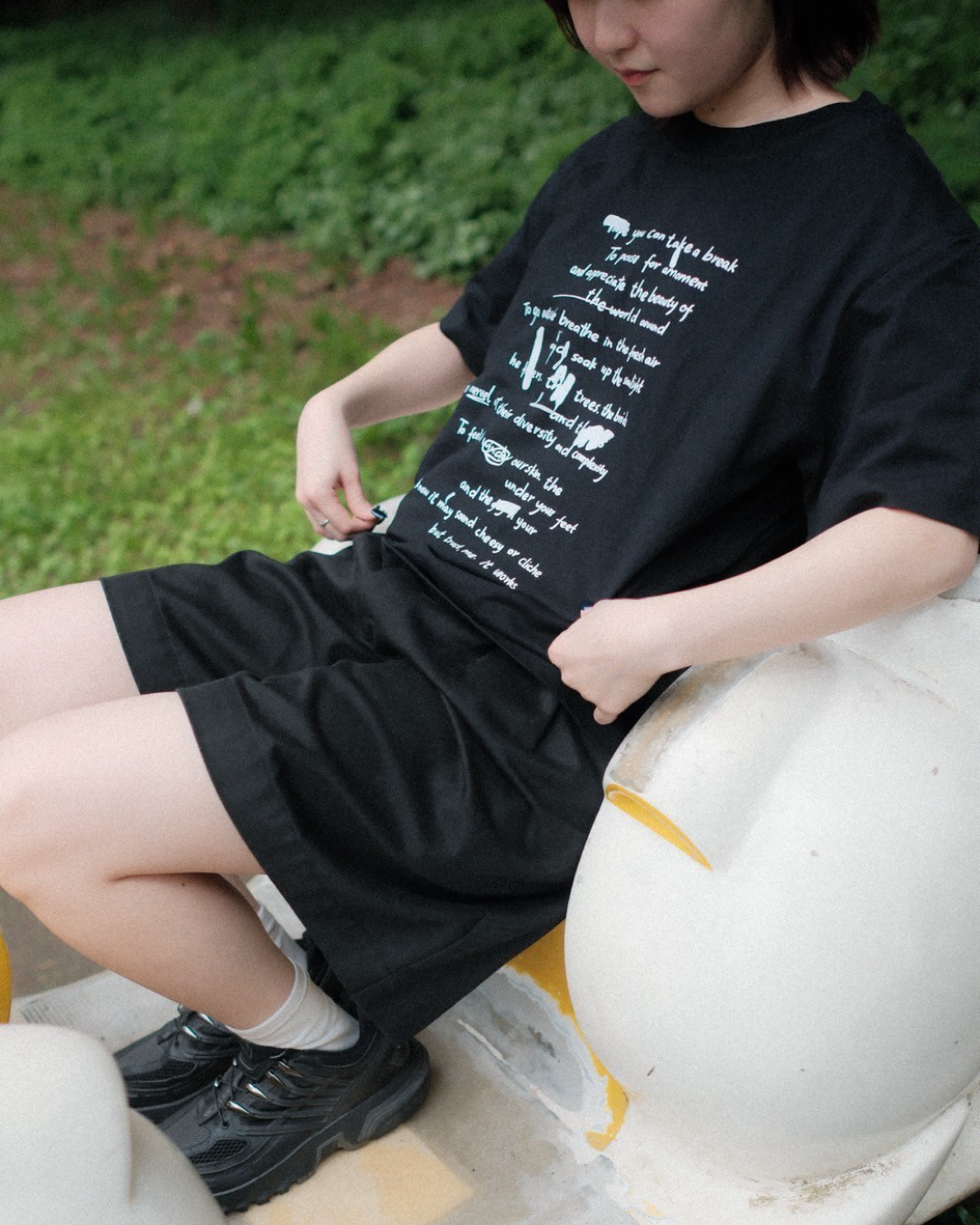 レタリングプリントTシャツ CH0090