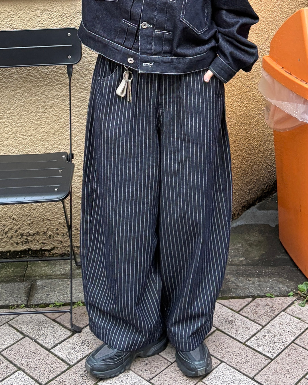 クロップドストライプバルーンパンツCH2022