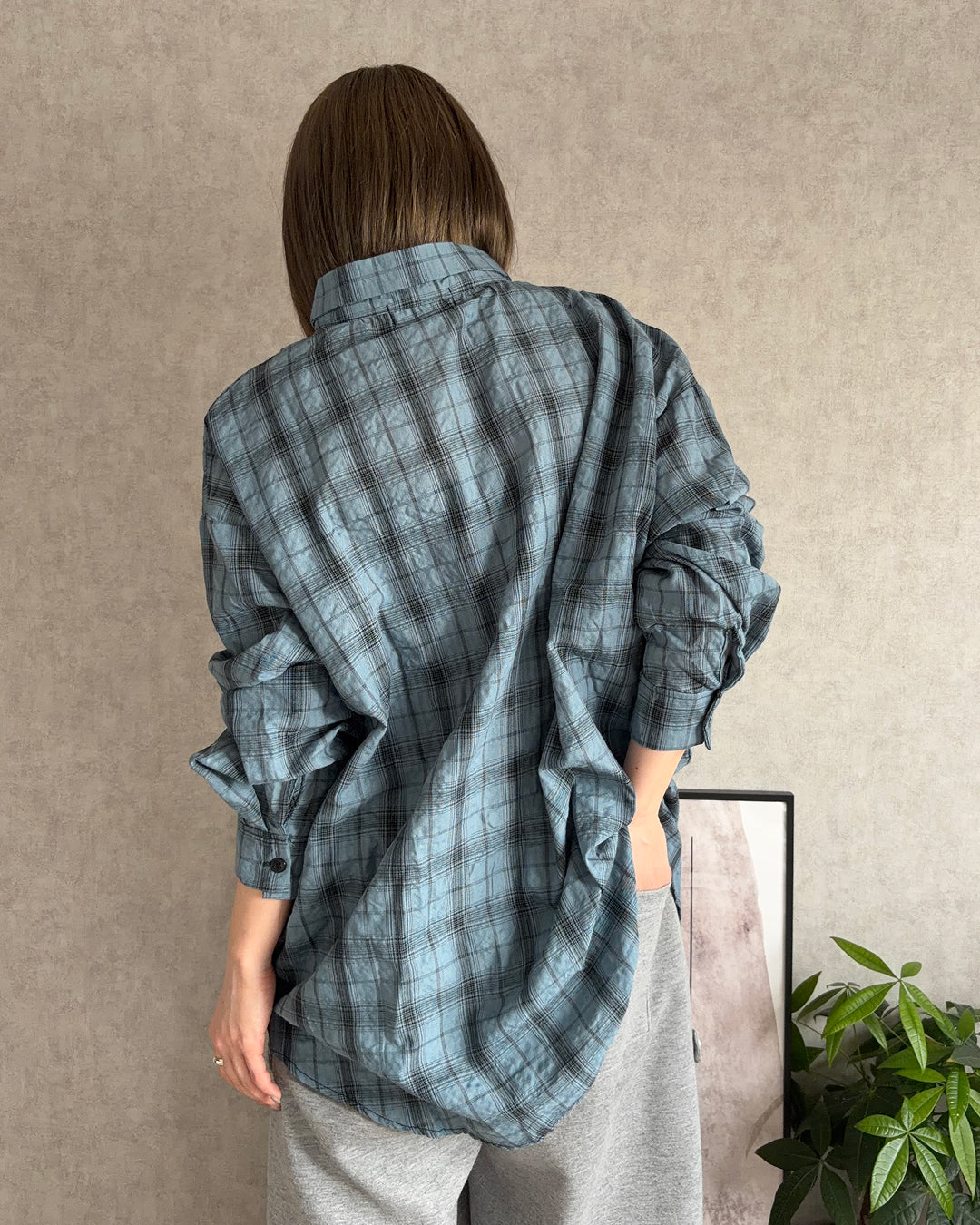 ブルーチェックシャツ CH2023