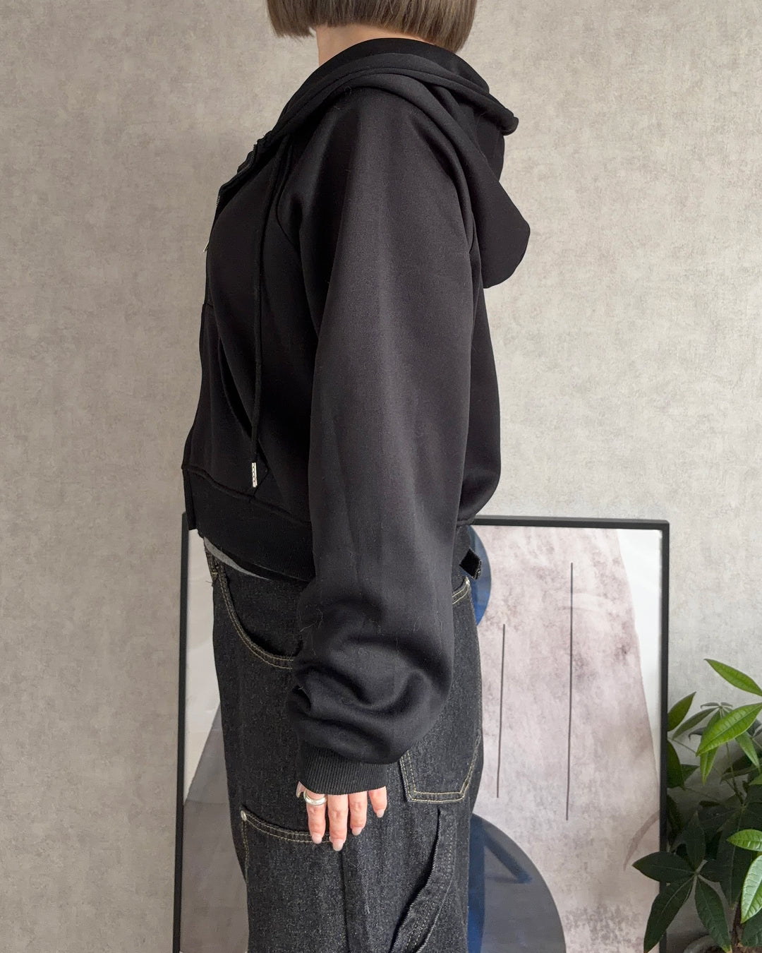 ブラックジップパーカー CH2041