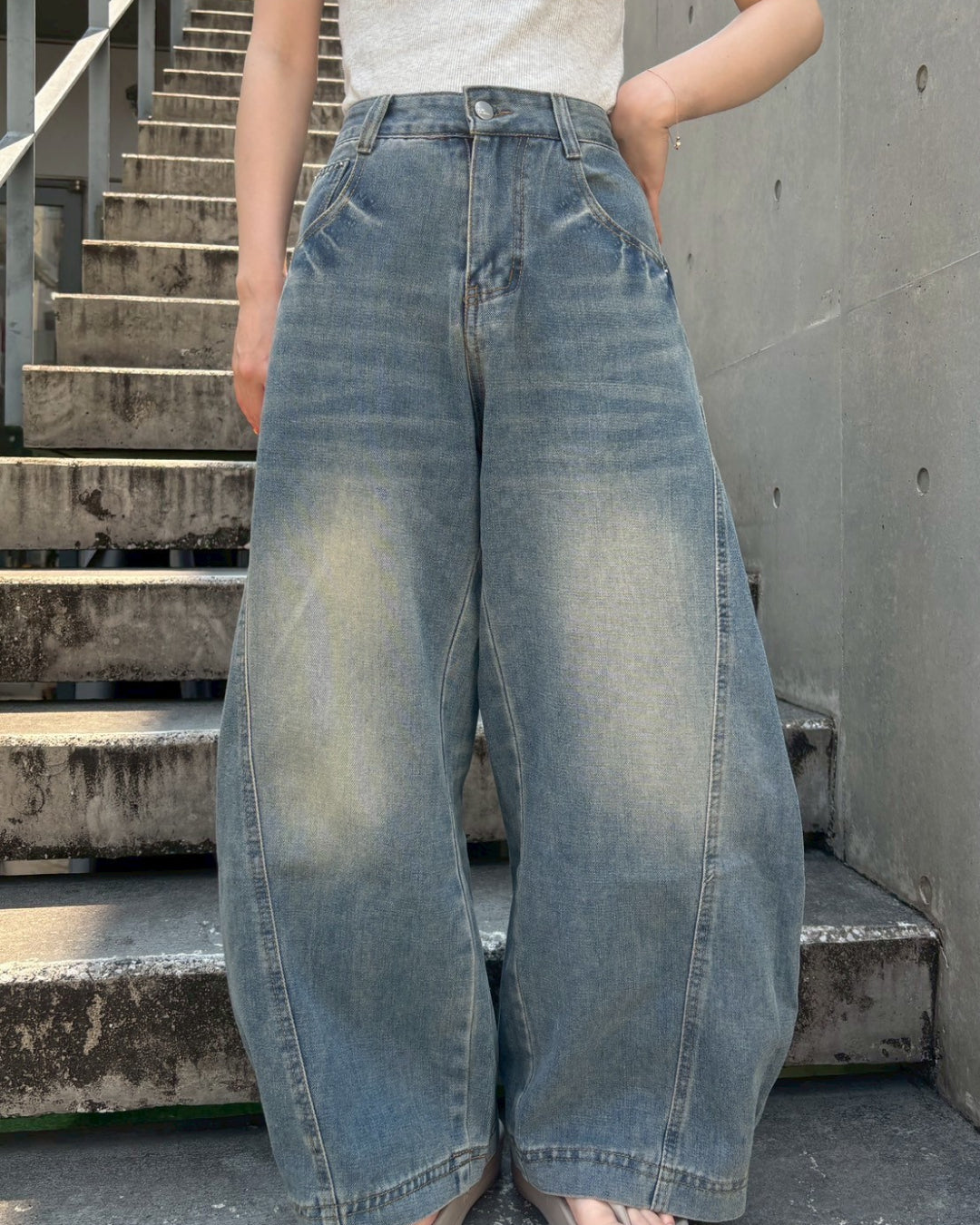 ラインバルーンデニムパンツ CM0010