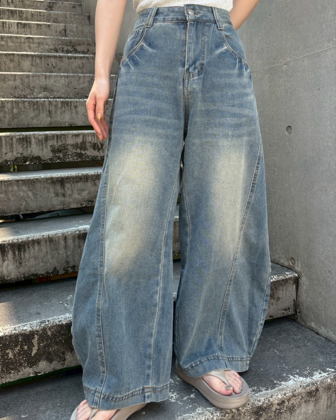 ラインバルーンデニムパンツ CM0010