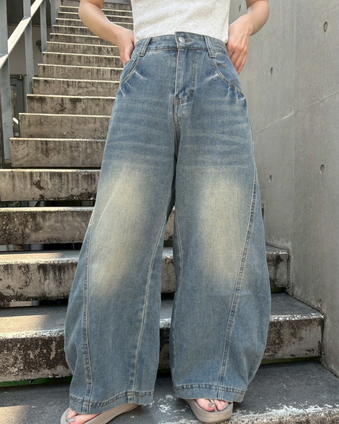 ラインバルーンデニムパンツ CM0010