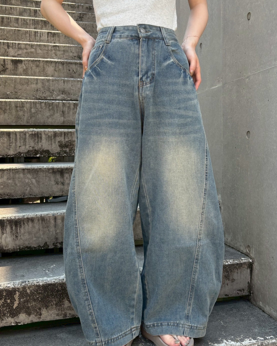 ラインバルーンデニムパンツ CM0010