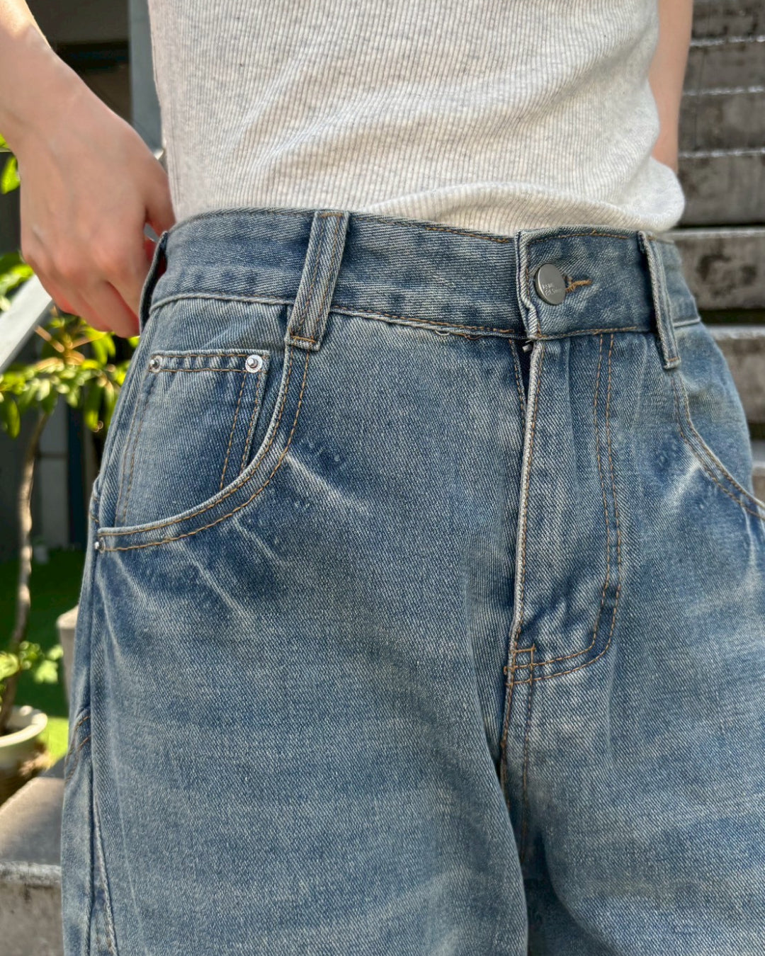 ラインバルーンデニムパンツ CM0010