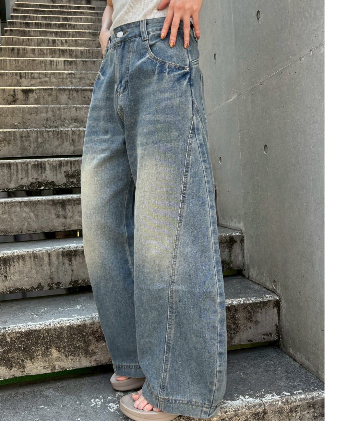 ラインバルーンデニムパンツ CM0010