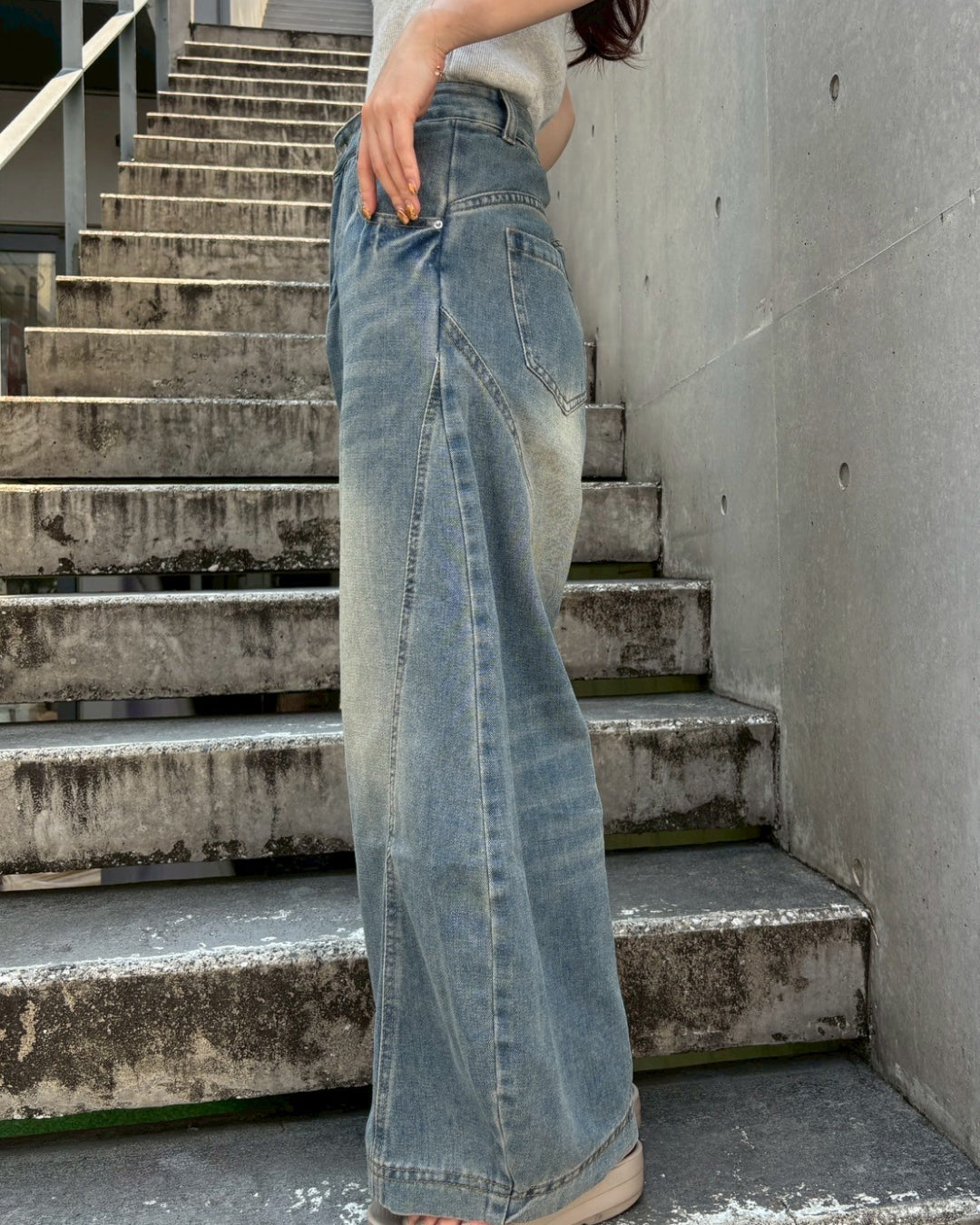 ラインバルーンデニムパンツ CM0010