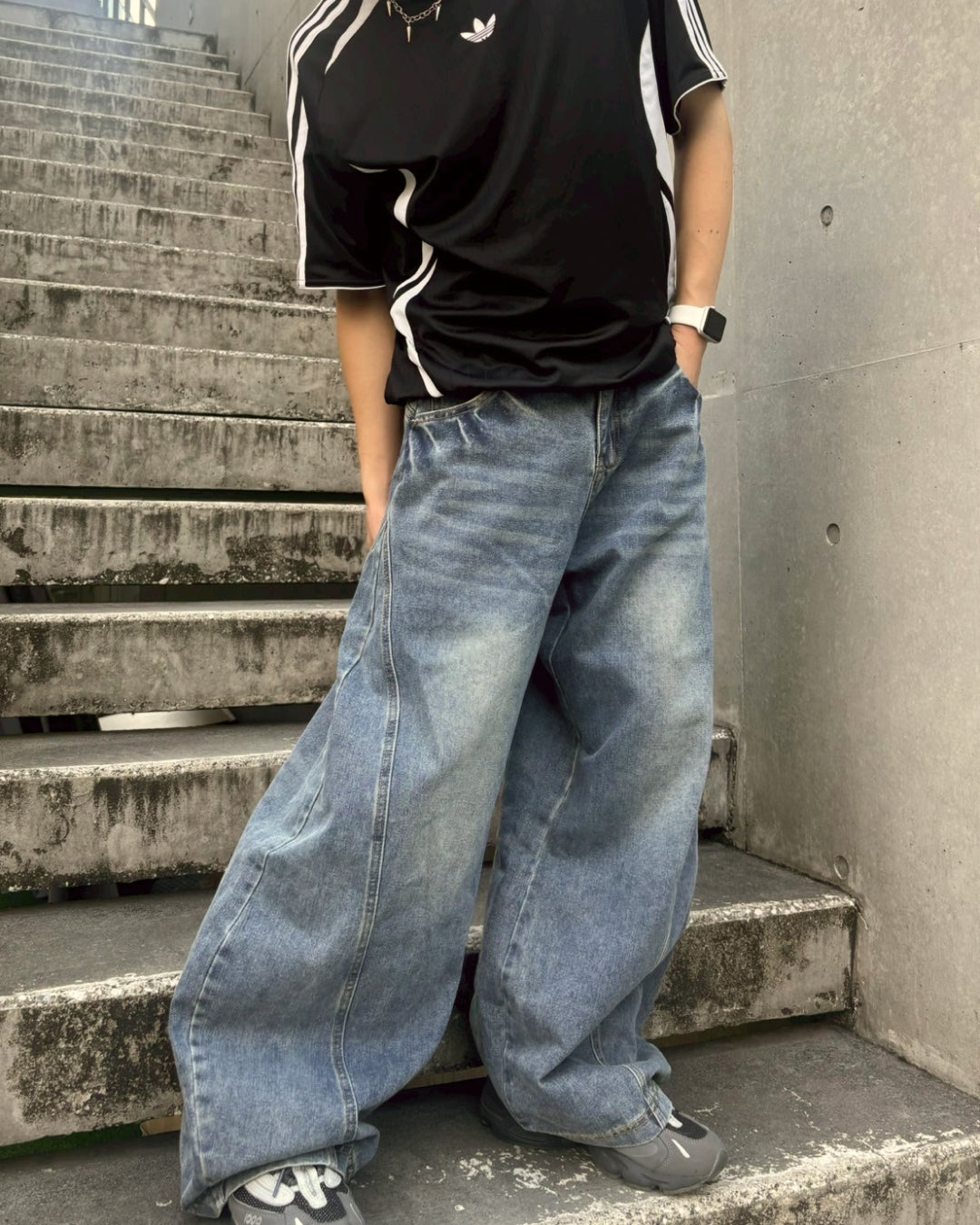 ラインバルーンデニムパンツ CM0010