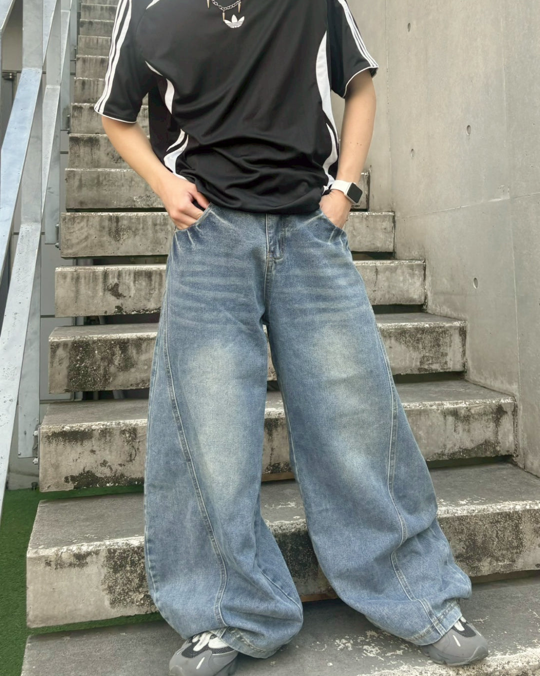 ラインバルーンデニムパンツ CM0010