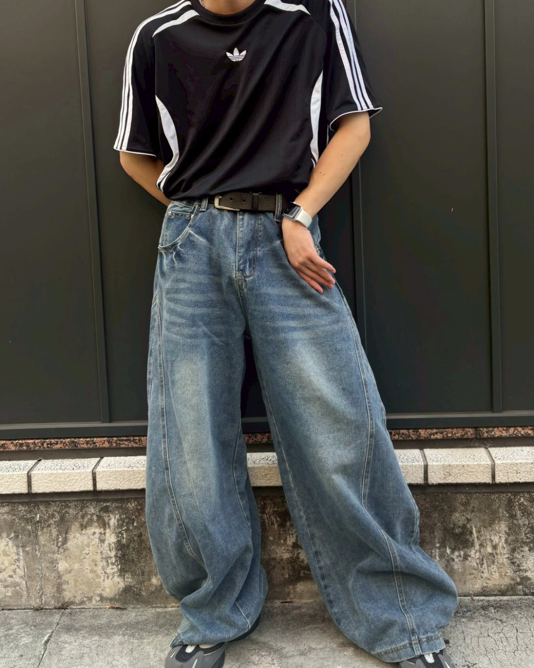 ラインバルーンデニムパンツ CM0010