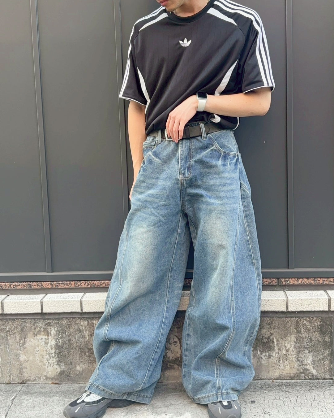 ラインバルーンデニムパンツ CM0010