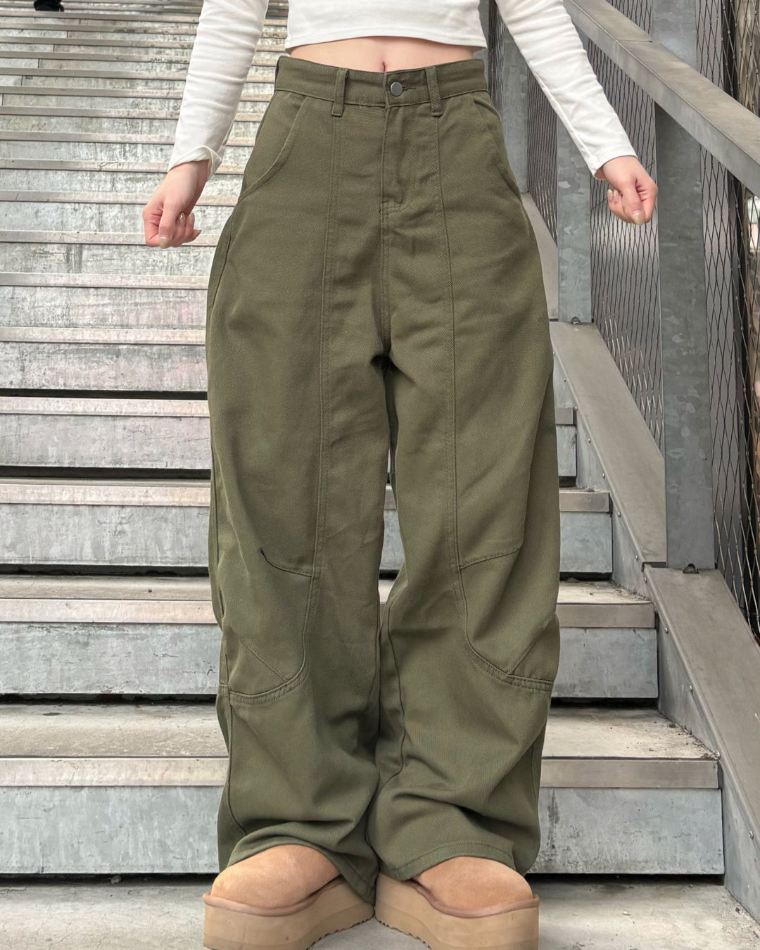 ルーズシルエットワークデニムワイドパンツ CM0120